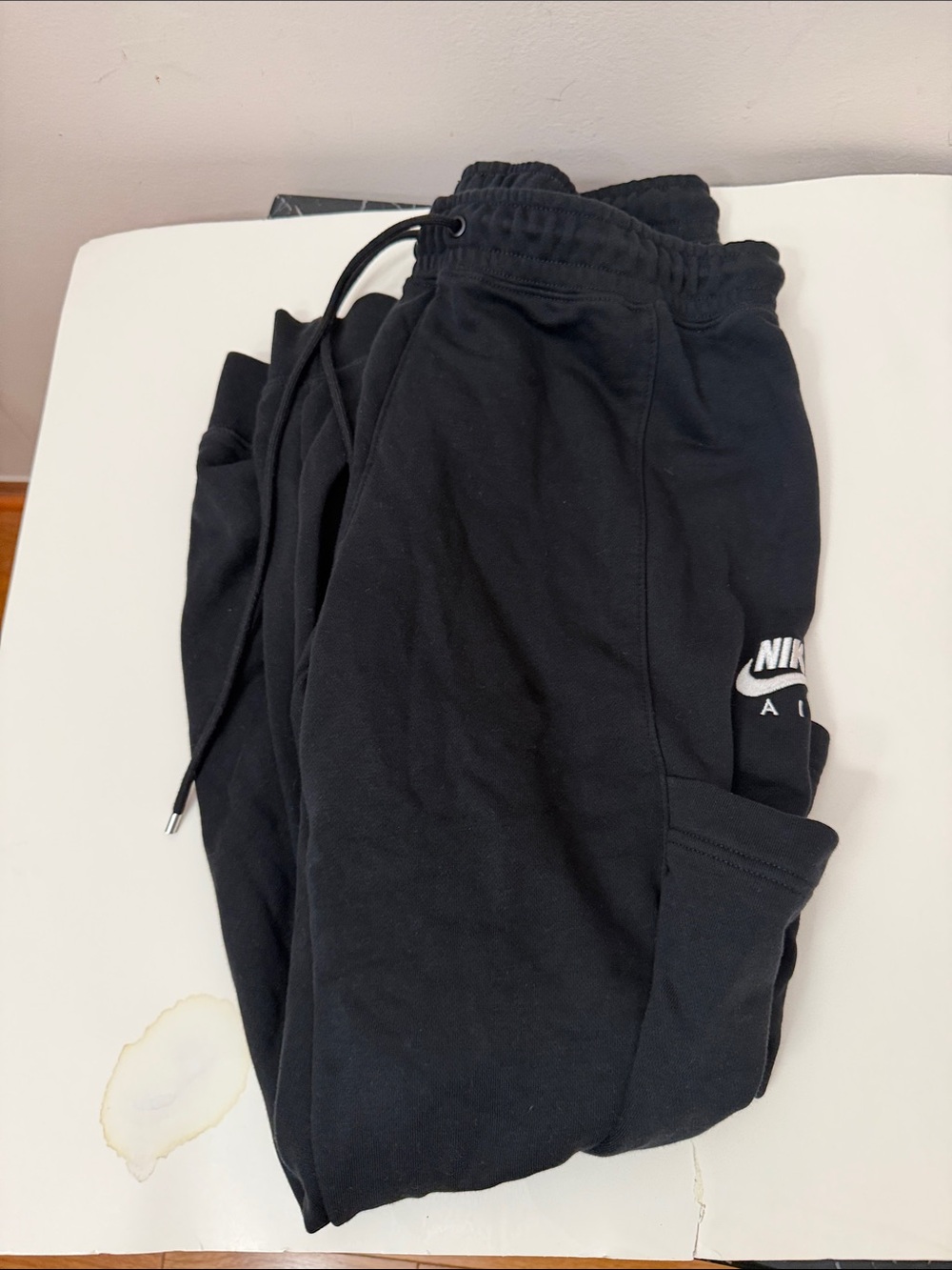 Nike Black Drawstring Jogger Pants with White Swoosh
